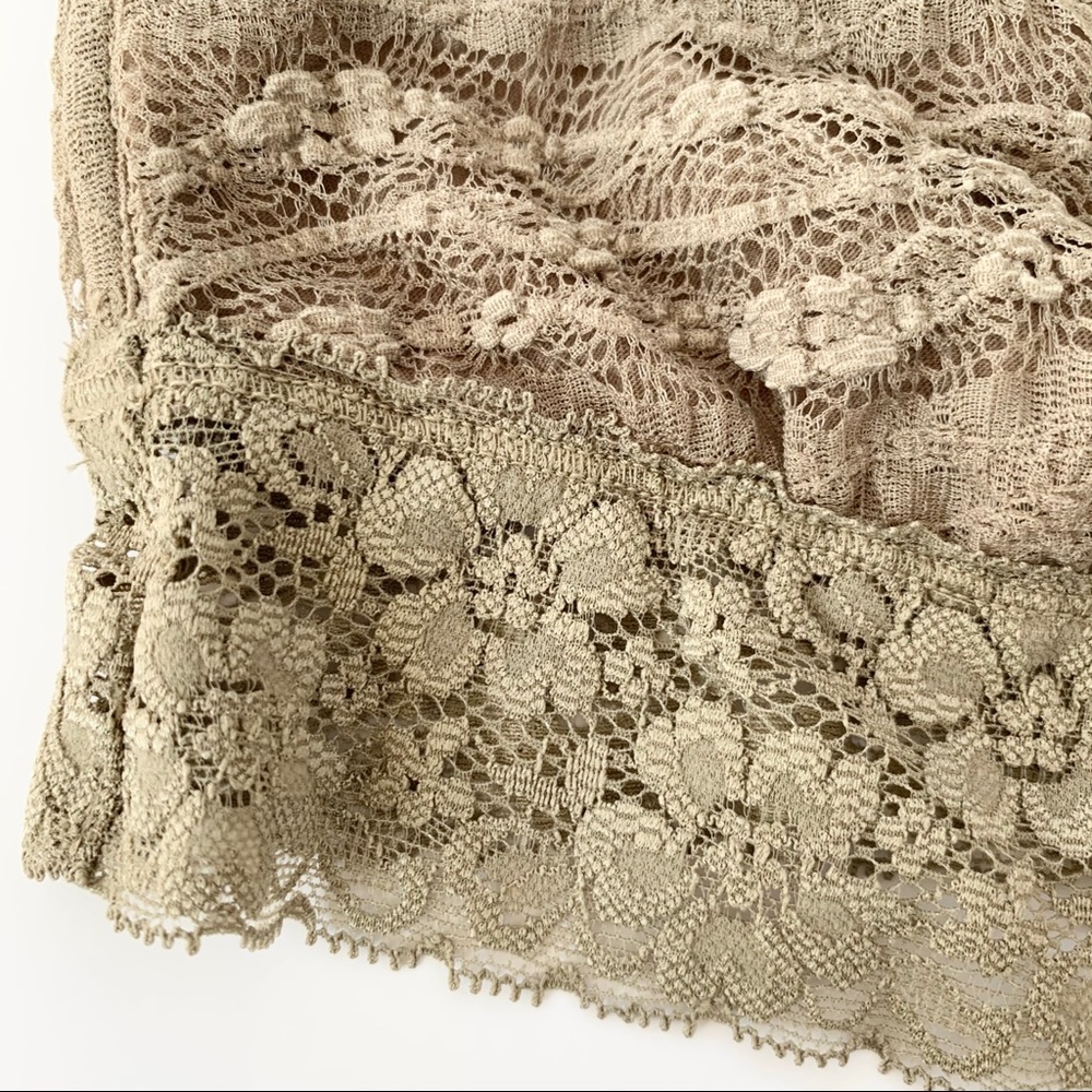 Free People Lace Bandeau Scalloped Edge Taupe XS - Picture 9 of 11